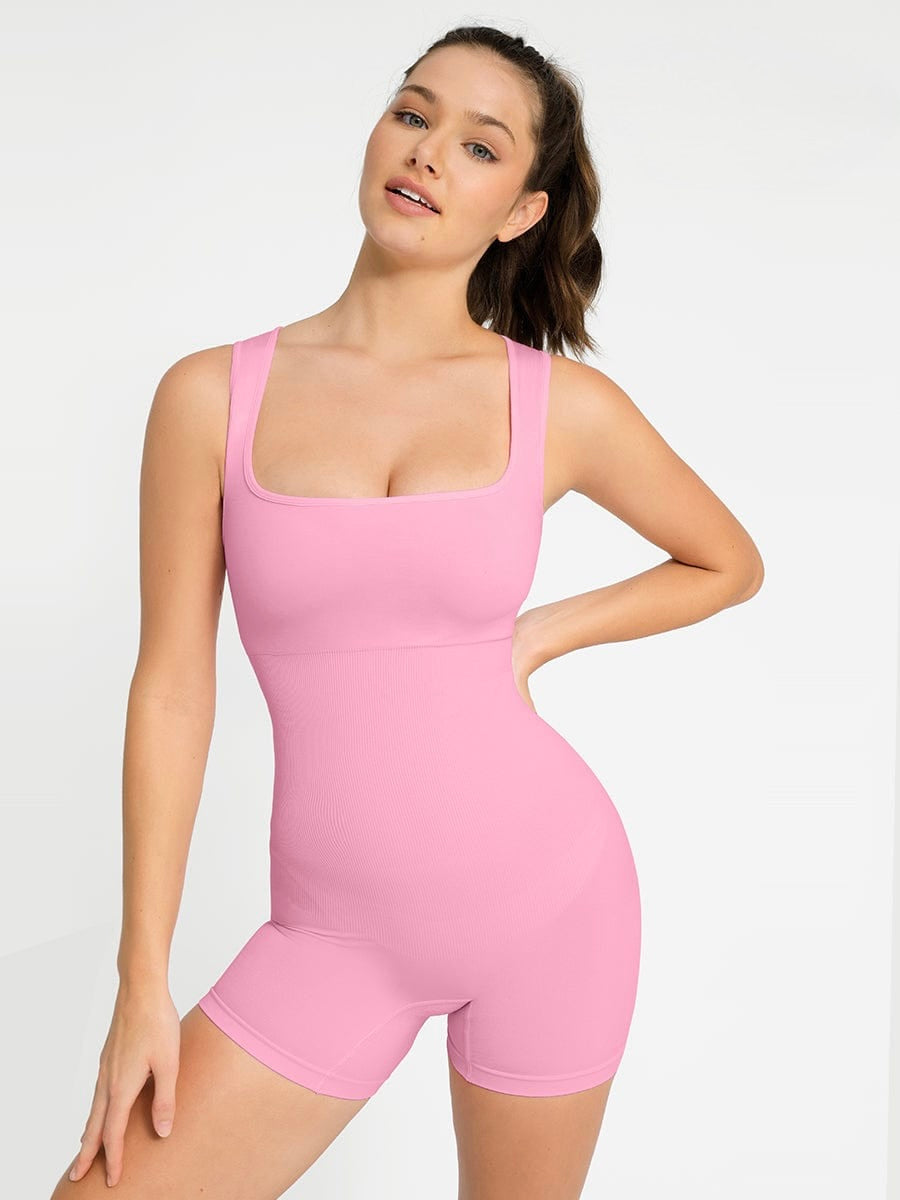 Vierkante Hals Shapewear Jumpsuit